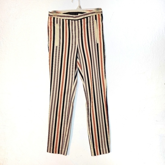 ZARA Basic  Multicolored Striped Pants - Picture 1 of 8